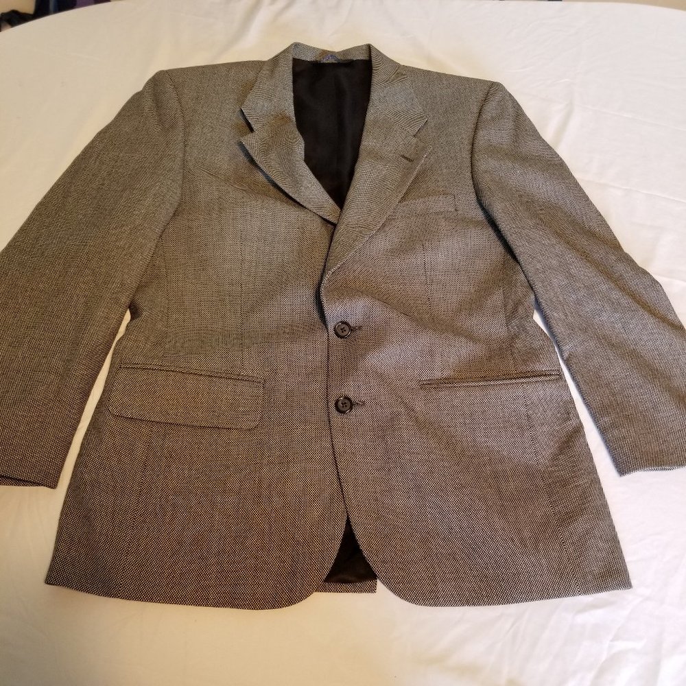 Vintage Burberry Black White Tweed Blazer Jacket